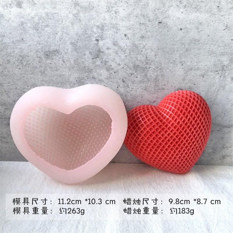 Heart Shape Silicone Mold Candle Mold DIY Crystal Epoxy Candle Aromatherapy Heart Mousse Cake Chocolate Mould Tool: 03