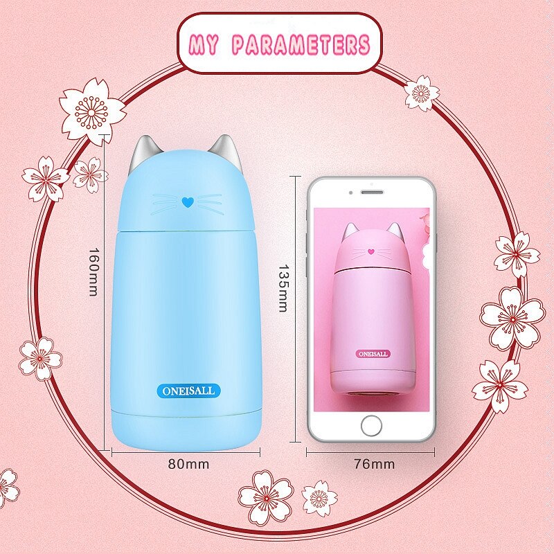 Neue Thermos Tasse Karikatur Katze Thermo Becher Getränk Wasser Flasche Edelstahl Vakuum Glaskolben Tasse Becher dicht Becher 330ml