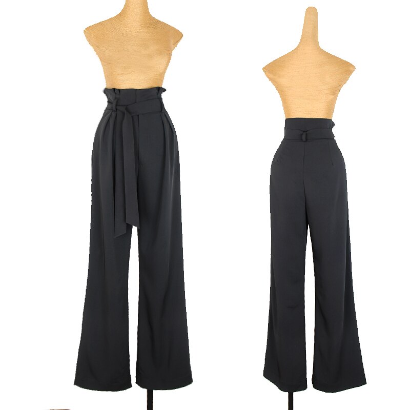 Latin Dance Pants Adult Ballroom Practice Wear Black Trousers Wide-Leg Cha Cha Samba Tap Dance Clothes Women Pants DNV14430
