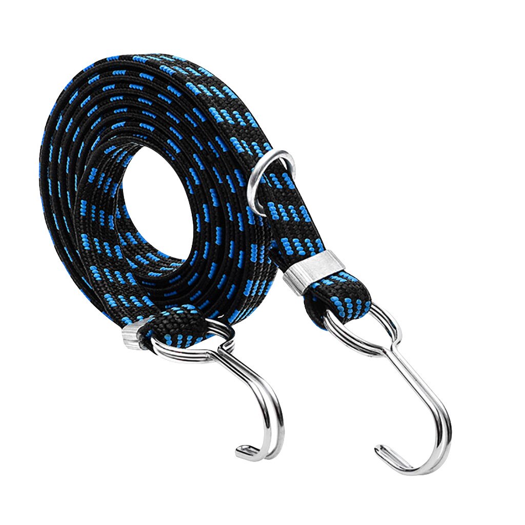 Luggage Tied Rope Motorcycle Bicycle Cargo Racks Tied Rubber Straps Rope Band Hooks Stacking Banding Elastic Cord Strap#40: Blue 