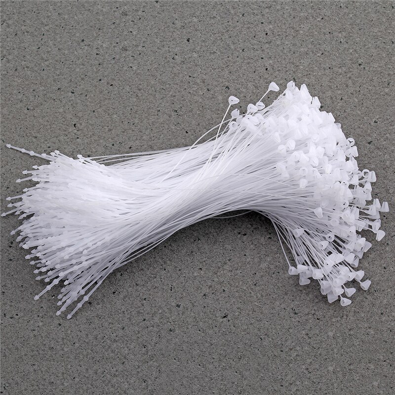 5000 Pieces/lot 5" White Hang Tag Loop Garment Price Tag Barbs Security Loop Snap Lock Plastic Tag Fastener Hang Ties