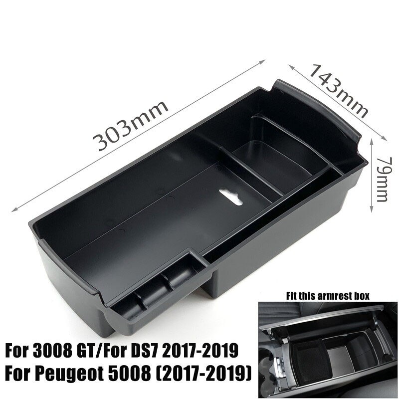 Accoudoir Central de voiture modifié, boîte de rangement, plateau, boîte à gants, palette pour Peugeot 308 408 3008 4008 5008 DS7: For 5008 3008GT DS7