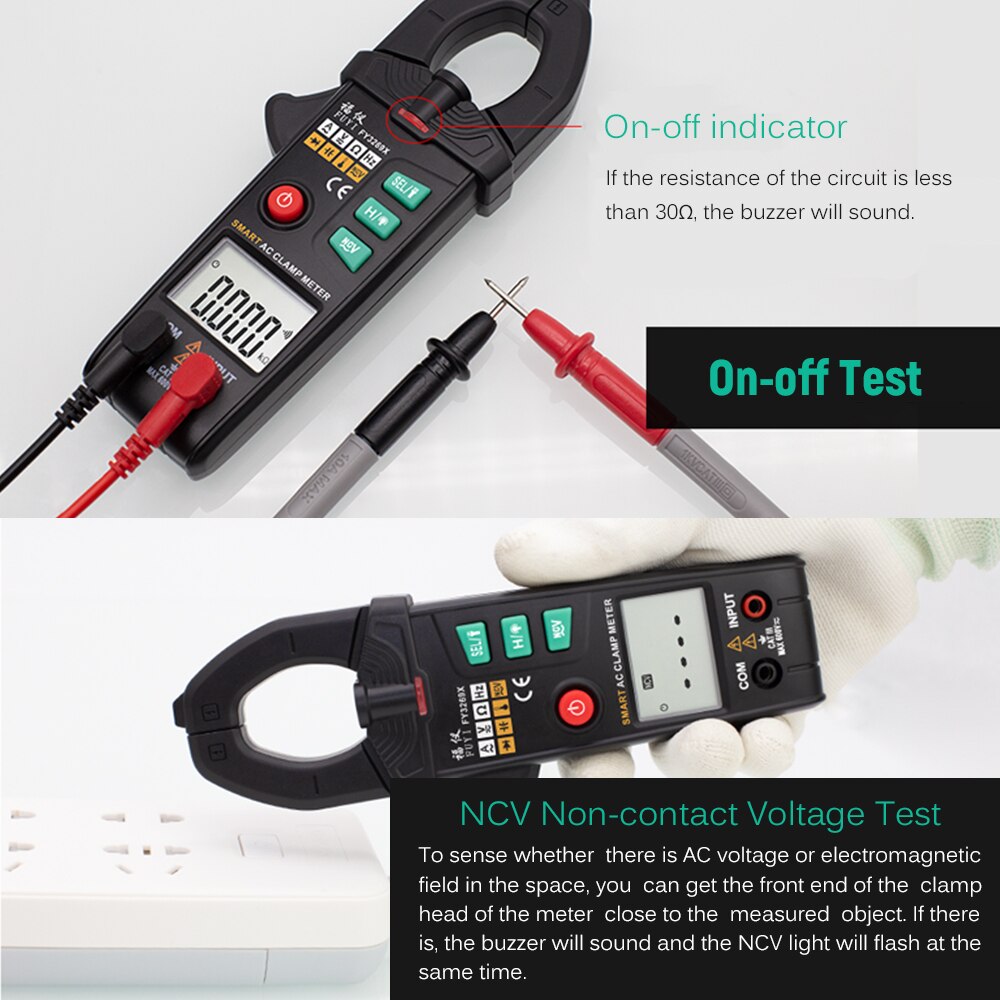 FY3269X 10000 Counts Digital Clamp Meter AC Current Clamp Meter Automatic Range Multimeter Dual Parameter Display Voltage Meter
