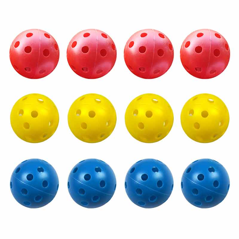 Indoor golf ball golf practice balls golf light ball have hole Golf Training Aids Lightweight and durable 7 colors 12pcs