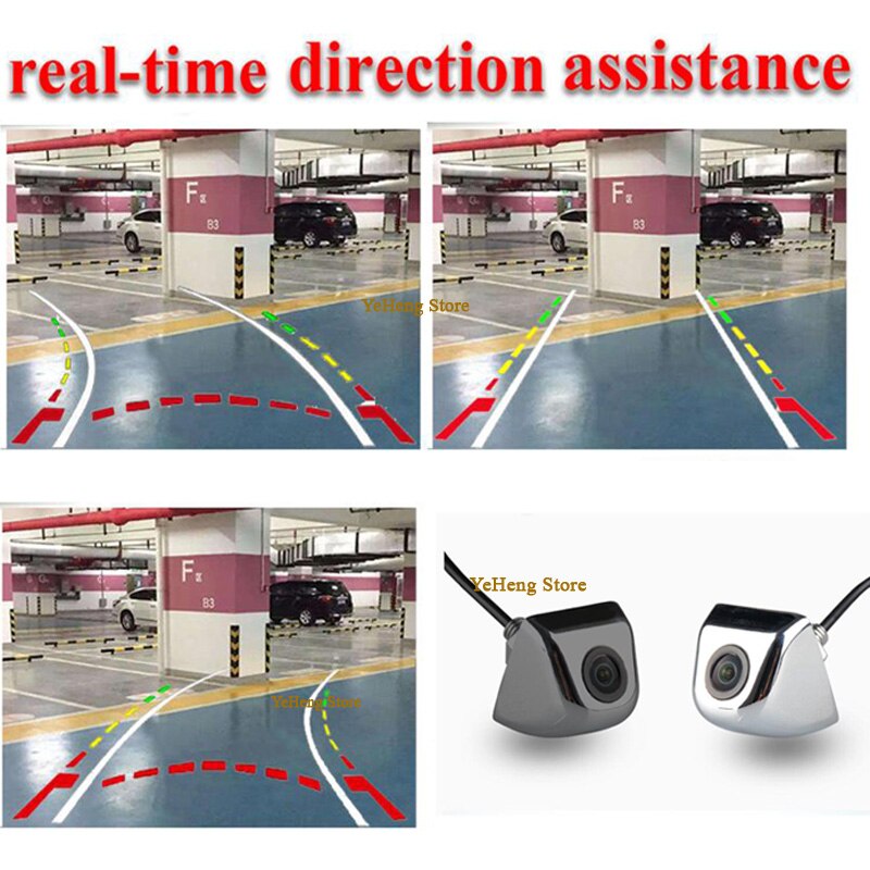Intelligent Dynamic Trajectory Tracks Rear View Camera CCD Reverse Backup Camera Parking Assistance White Black Silver