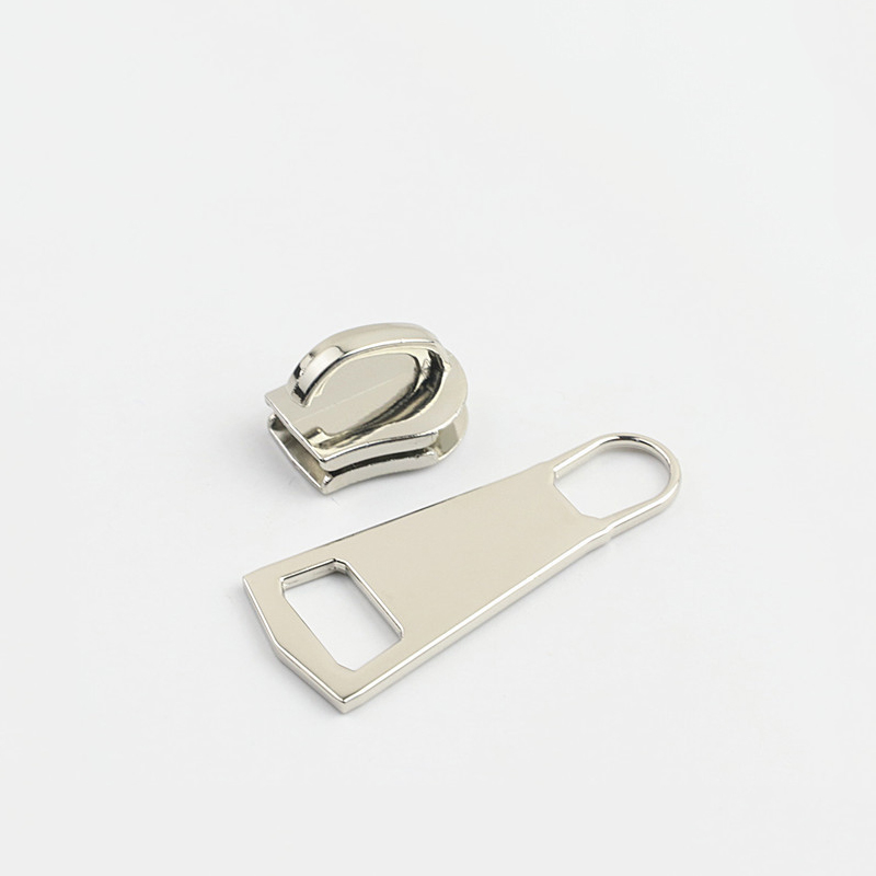 Deslizadores de cremallera de Metal, kit de reparación de cremalleras para chaqueta, extractor de bolsas de mano, BILLETERA, accesorios de costura, 5 piezas, 15 #: Silver-Zip Head
