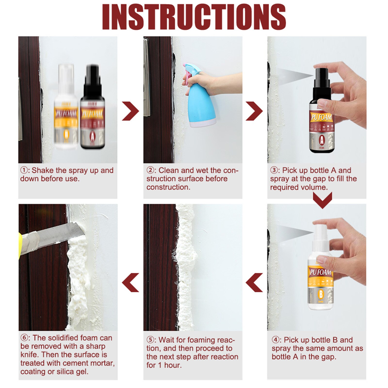 Multi-purpose Foaming Agent for Home Accessories One Component Polyurethane Foam Sealant Agent