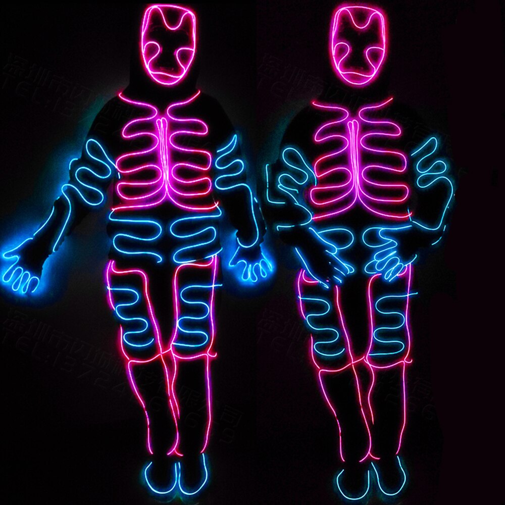 Brilho el fio cabo led neon festa de dança natal trajes diy roupa luminosa luz do carro decoração roupas bola rave 1m/3m/5m