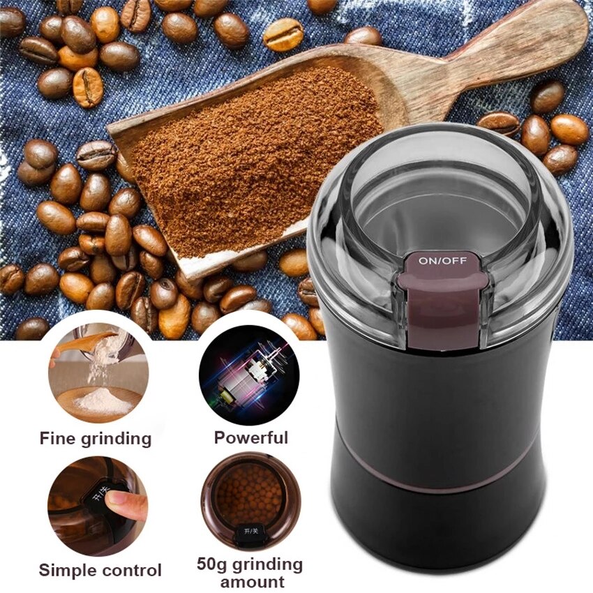Molinillo de café eléctrico de 400W, Mini molinillo de pimienta y sal de cocina, granos potentes, especias, nueces, semillas, molino de molienda de granos de café, SpicesNut