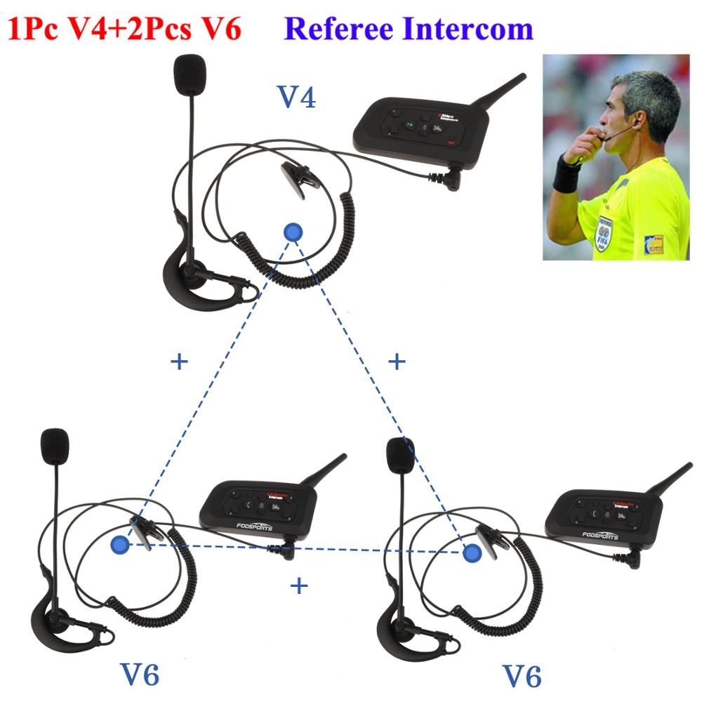 Fodsports V4 V6 interphone oreillette casque pour Football arbitre juge arbitrage vélo unilatéral écouteur