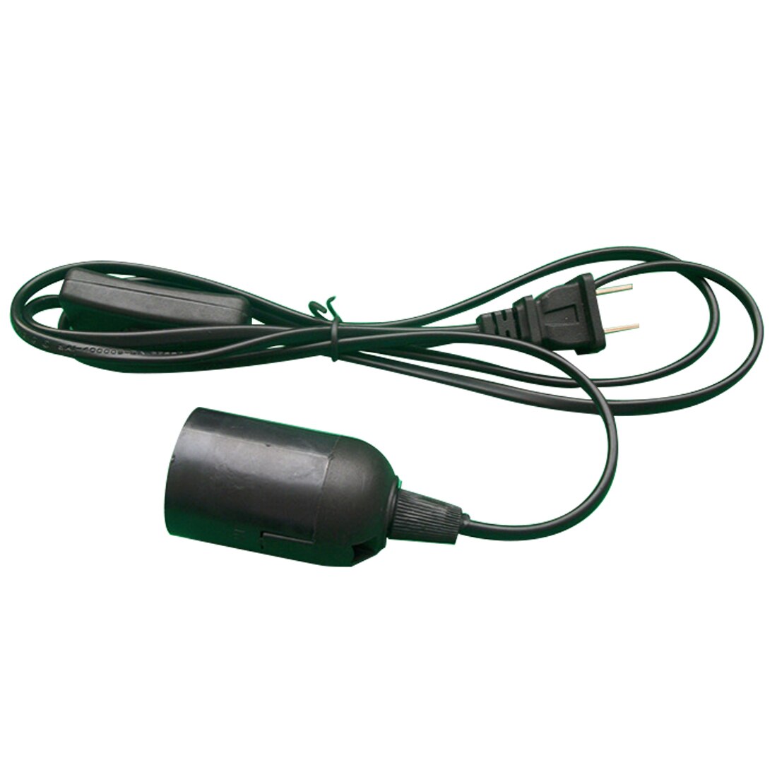 1.5m Power Cord Cable E27 Lamp Bases EU/US Plug with Switch Wire for Pendant LED Bulb E27 Hang Lamp Suspension Socket Holder: Black / EU Plug