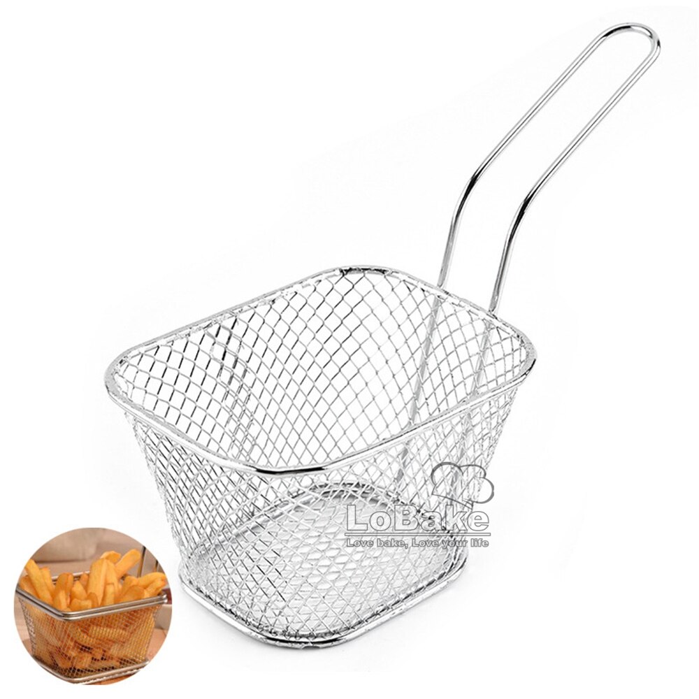 Stainless Steel French Fries Fried Chicken Basket Potato Chips Strainer Snack Food Mesh Basket Grease Drain DIY Kitchen Gadgets