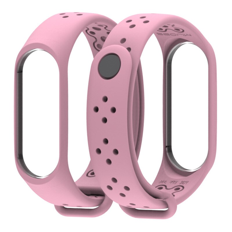 Horloge Band Voor Xiaomi Mi Band 3/4 Horloge Riem Sport Armband Voor Mi Band 3 4 Smart Horloge siliconen Band Voor Mi Band 3 4: pink