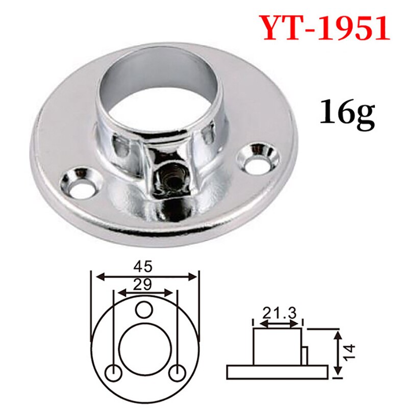 2PCS/Lot Closet Pole Sockets 16mm, 19mm, 25mm, Iron Wardrobe Bracket Flange Rod Holder Closet Rod End Support, Round Shape