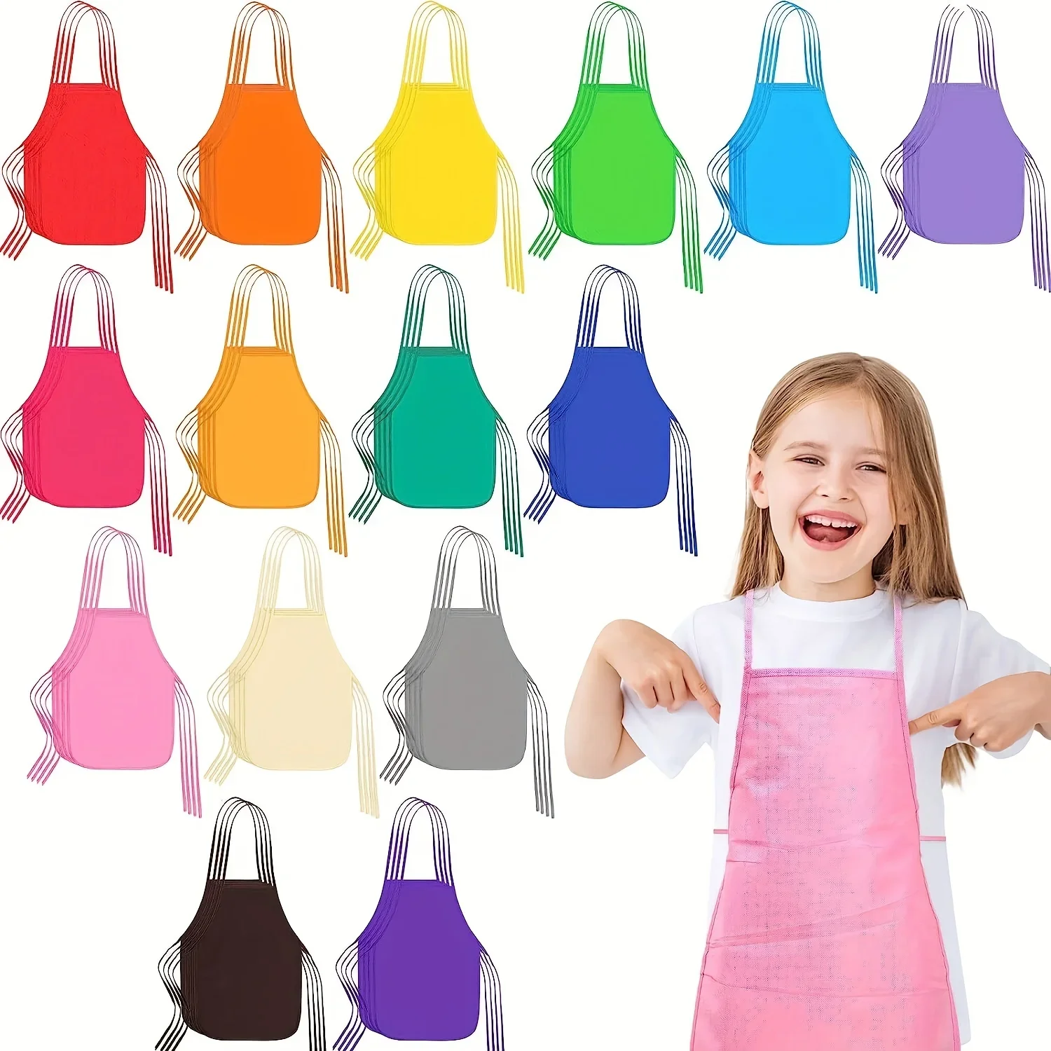 30 pièces enfants Non-tissé tablier classe artisanat Art peinture enfants tablier jetable sécurité nettoyage tablier étudiant dessin bavoir