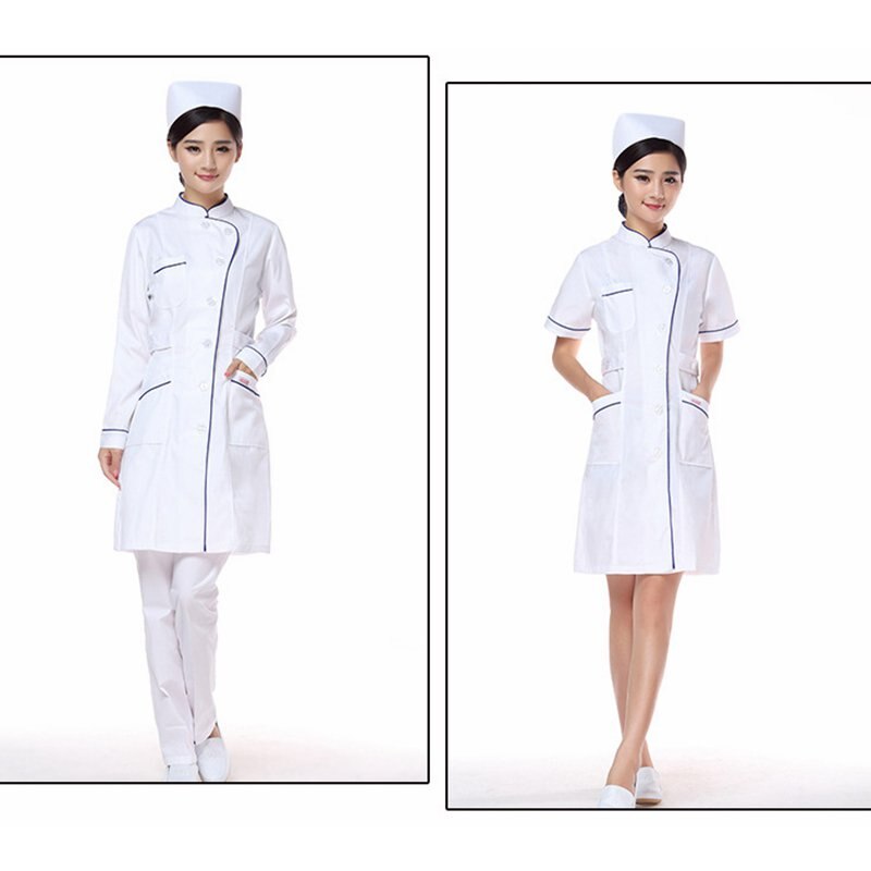 Sjuksköterska uniform kappa sjukhus kvinnlig ren färg laboratorium enkel andas bekväma sjuksköterskekläder