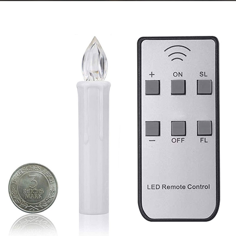 30Pcs LED Cone Candle Christmas Tree Decoration Light Wedding Party Home Flameless Remote Control Flicker Candle Led Lamp