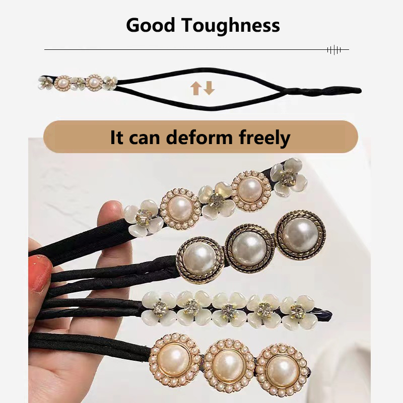Clip de flor de perla mágica para mujer, rizador de moño, herramienta de peinado trenzado, accesorios para el cabello, Vintage