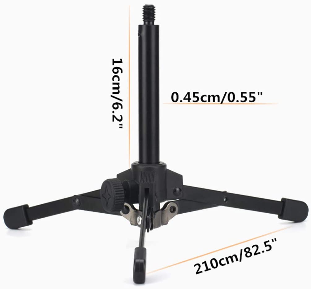 Foldable Tripod Desktop Microphone Stand Holder include Microphone clip Phone clip
