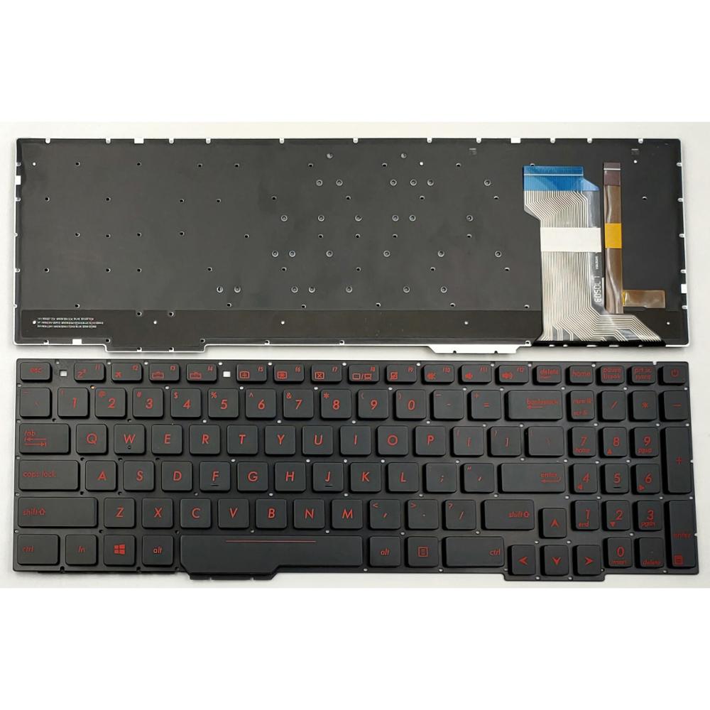 Clavier D'ordinateur Portable pour Asus ROG FX553VD FX553VE FX753VD FX753VE FZ53VD ZX53VD ZX53VE ZX53VW ZX73VD US Rétro-Éclairé