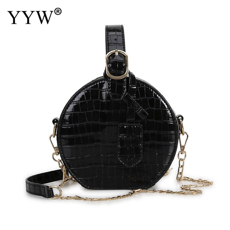 Women Round Bag Special Simple Lacquer Finish Soft Small Mini Crossbody Bag Handbag Green Casual Bag: black
