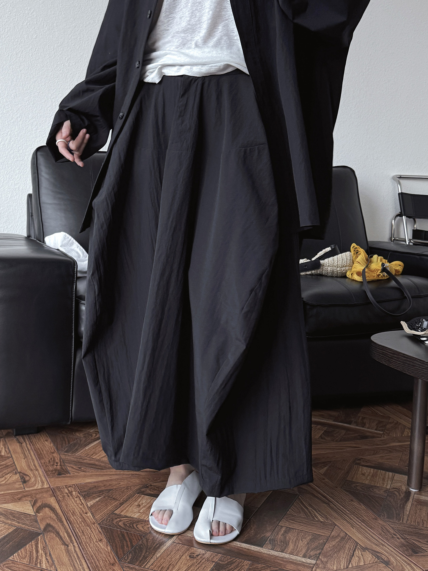 Lässiger, einfarbiger, lockerer Rock mit hoher Taille für Damen im Frühling und Sommer