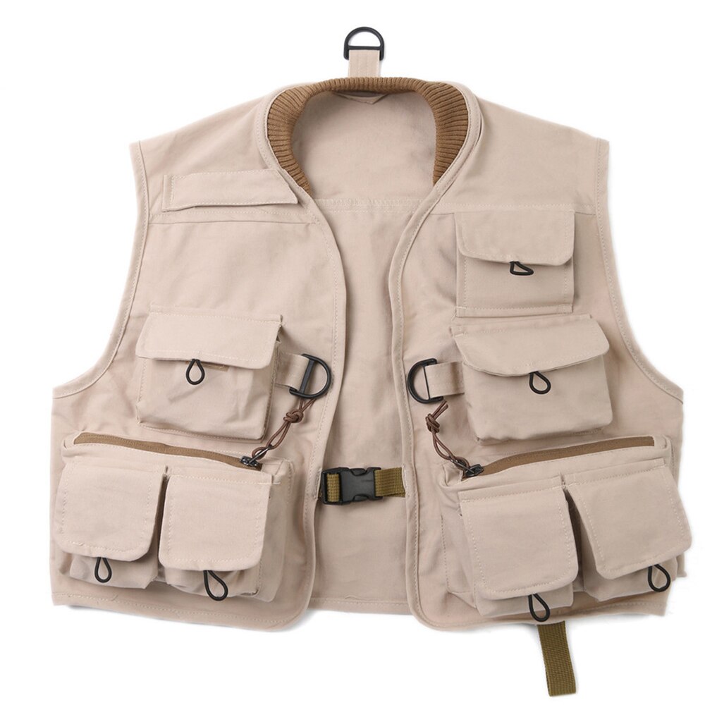 Maximumcatch barn flugväst utomhus flugfiske ungdomsväst pack 100%  bomull khaki jacka: L
