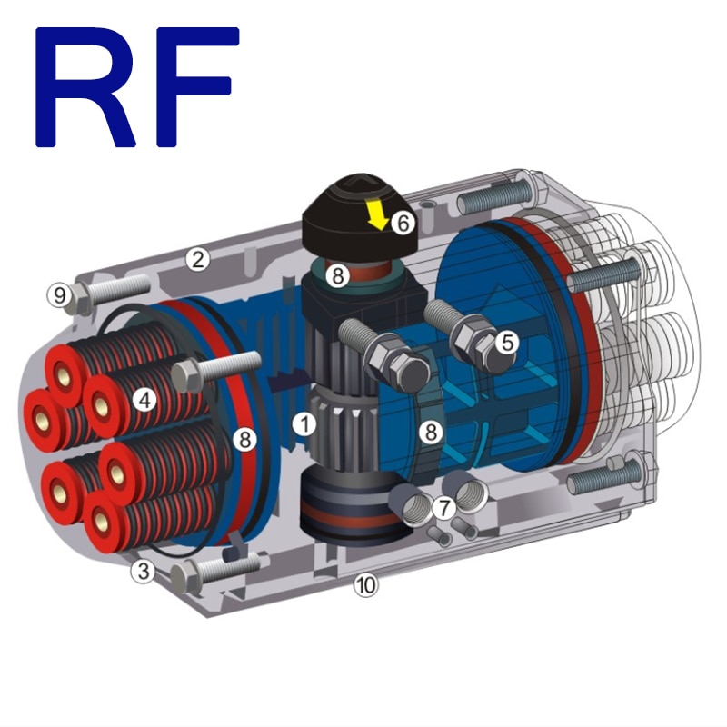 RF ACT-050D Double Acting Pneumatic Actuator Aluminum Alloy Material for Ball Valve and Butterfly Valve
