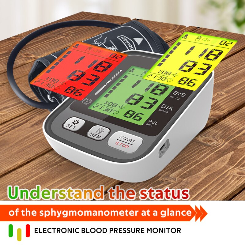 Bloeddrukmeter Tensiometer Arm Bloeddrukmeter Bovenarm Automatische Apparaat Digitale Gezondheid Machine Pulse Meter Hartslag