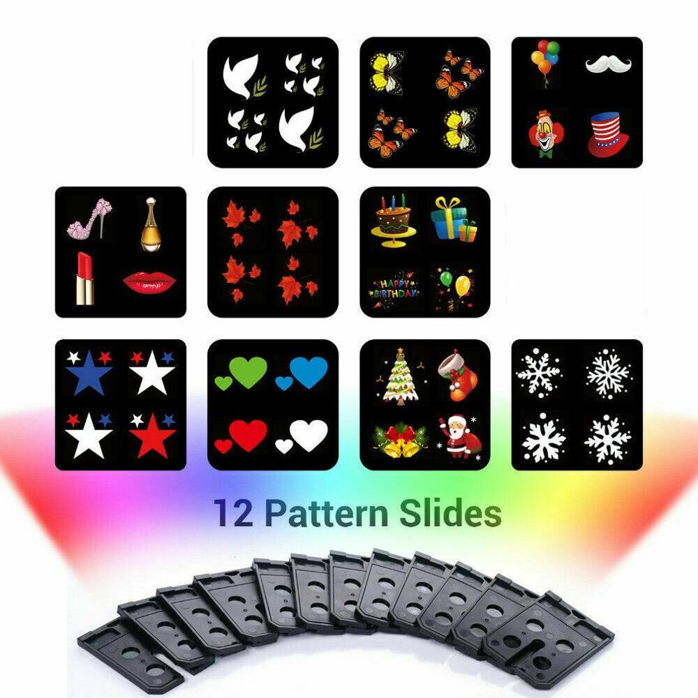 Christmas Halloween 48 Picture Projector Halloween Party Christmas Santa Claus Projection Lamp Window Movie Projector