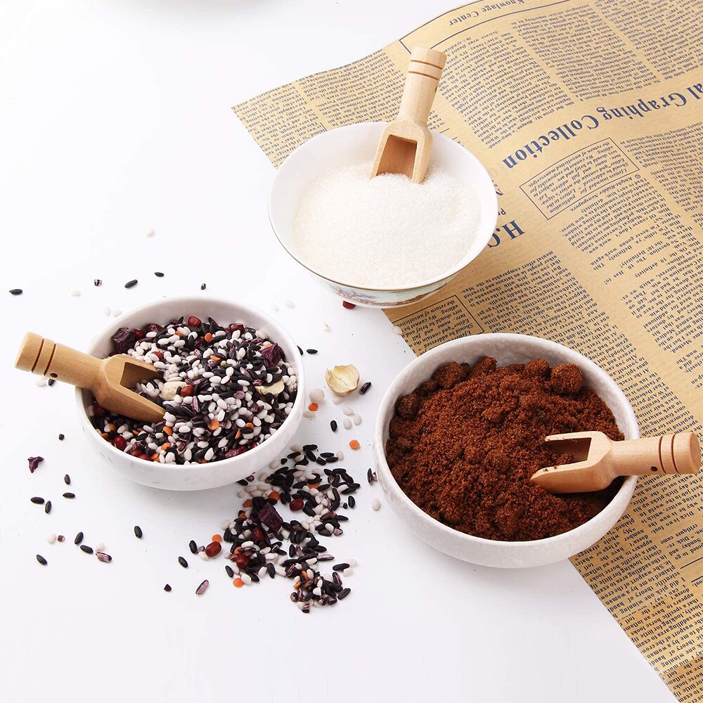 Obelix Mini Wooden Spoon, Mini Bath Salt Spoon, Wooden Candy Spoon, Washing Powder Spoon Set Baby Spoon For Home (3 Inches Long)