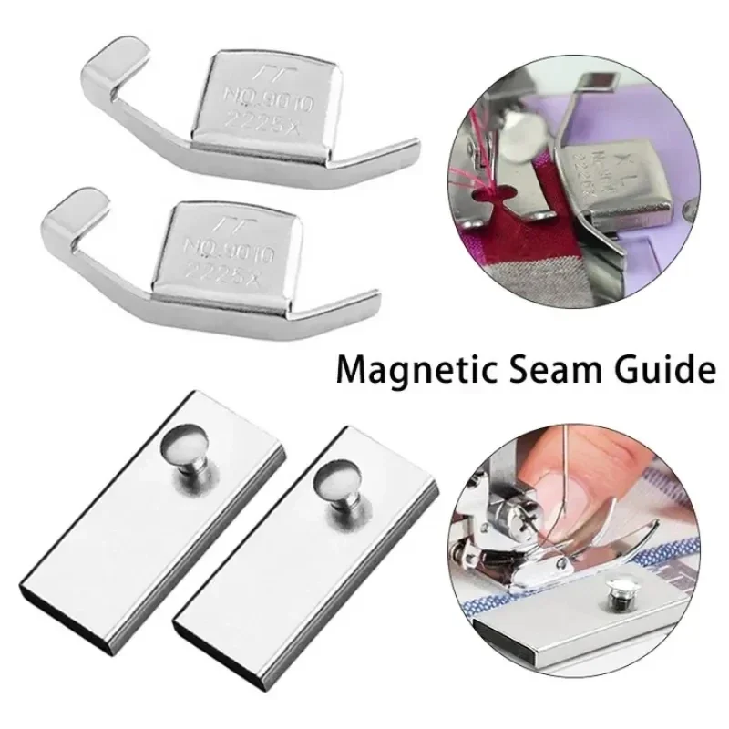 Guía de costura magnética para máquina de coser, guía de costura magnética, suministros para acolchar, herramientas de prensatelas para máquina de coser, 1/2 Uds.