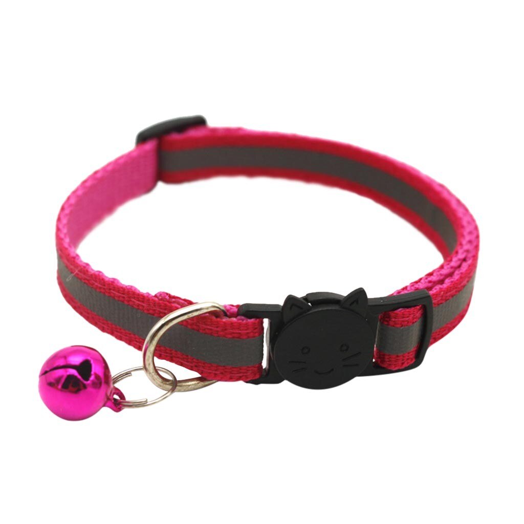 6 Pack Reflective Cat Collars Safety Quick Release With Bell Adjustable Nylon Reflective Strap Small Dogs Cats Collar 19-32cm