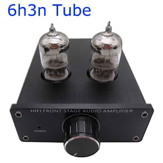 6N2/6N3/6H3N/GE5670W Rohr Mini Preamp Röhren Verstärker Buffer HIFI Audio Vorverstärker Einstellung Control: Black 6H3N and Amp / AU PLUG