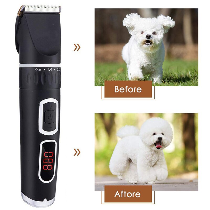 LCD display pet hair clipper dog shaving large dog Teddy USB charging hair clipper