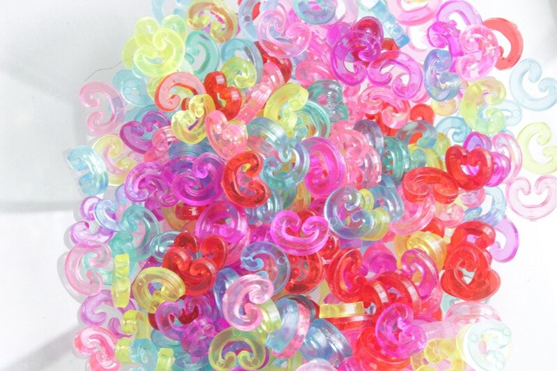 400Pcs Transparante Plastic S C Clips Gemengde Kleur Loom Elastiekjes Voor Diy Armband Kleurrijke Sluitingen Armband Kinderen Sieraden