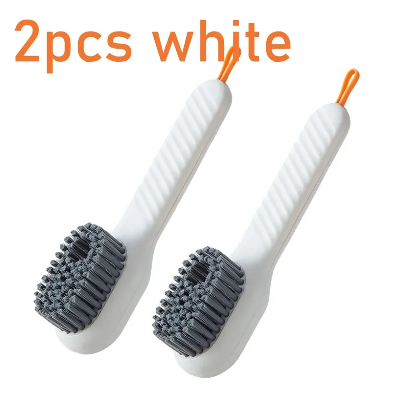 2/1pc weiche Borste flüssige Schuh reinigungs bürste langer Griff Wäsche bürste Schuh Kleidung Brett Reinigungs werkzeug: Licht Gelb