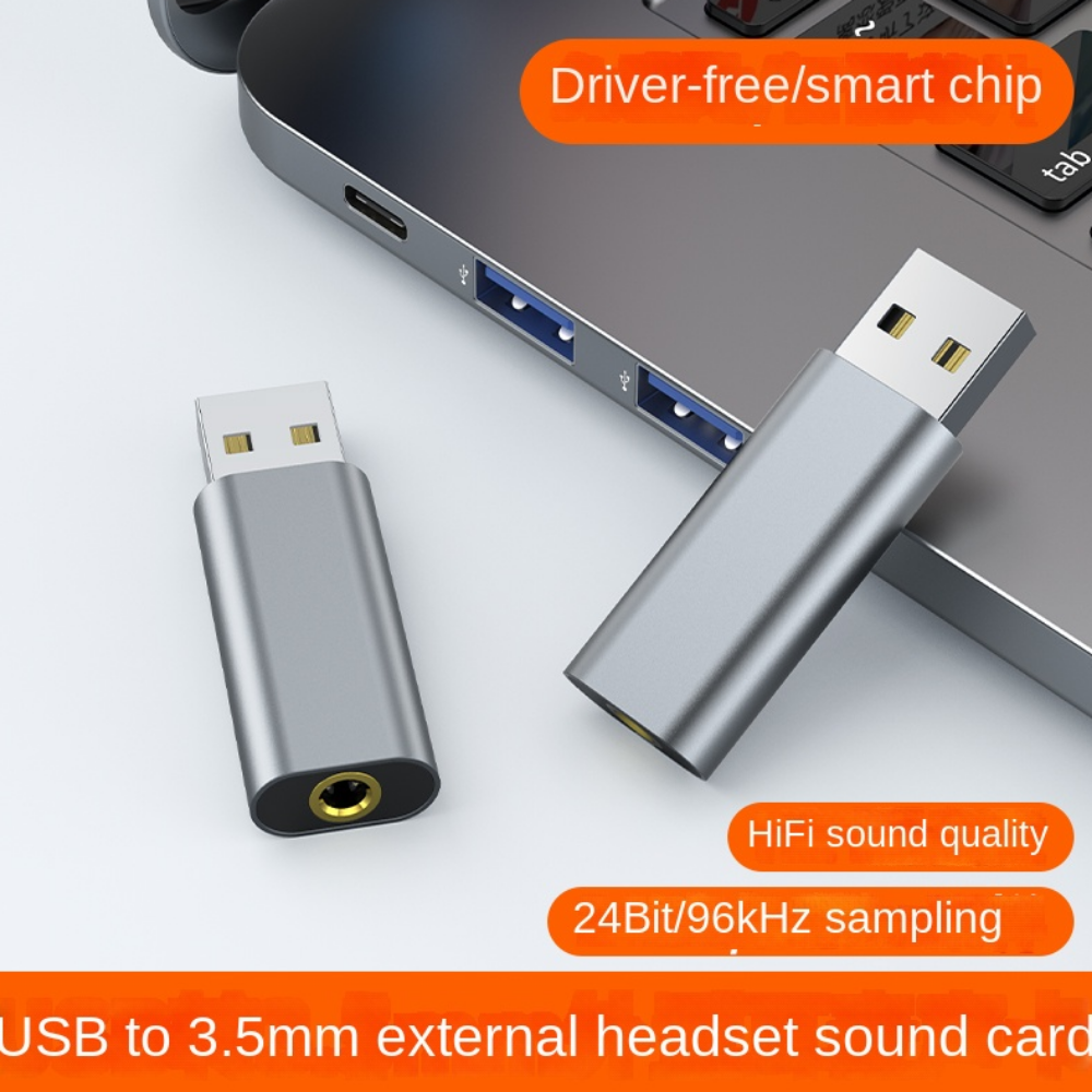 USB To 3.5mm Headphone 3.5mm Adapter 2 in 1 Audio Earphone Jack Adapter External Stereo-Sound Mini Wired Headset Converter