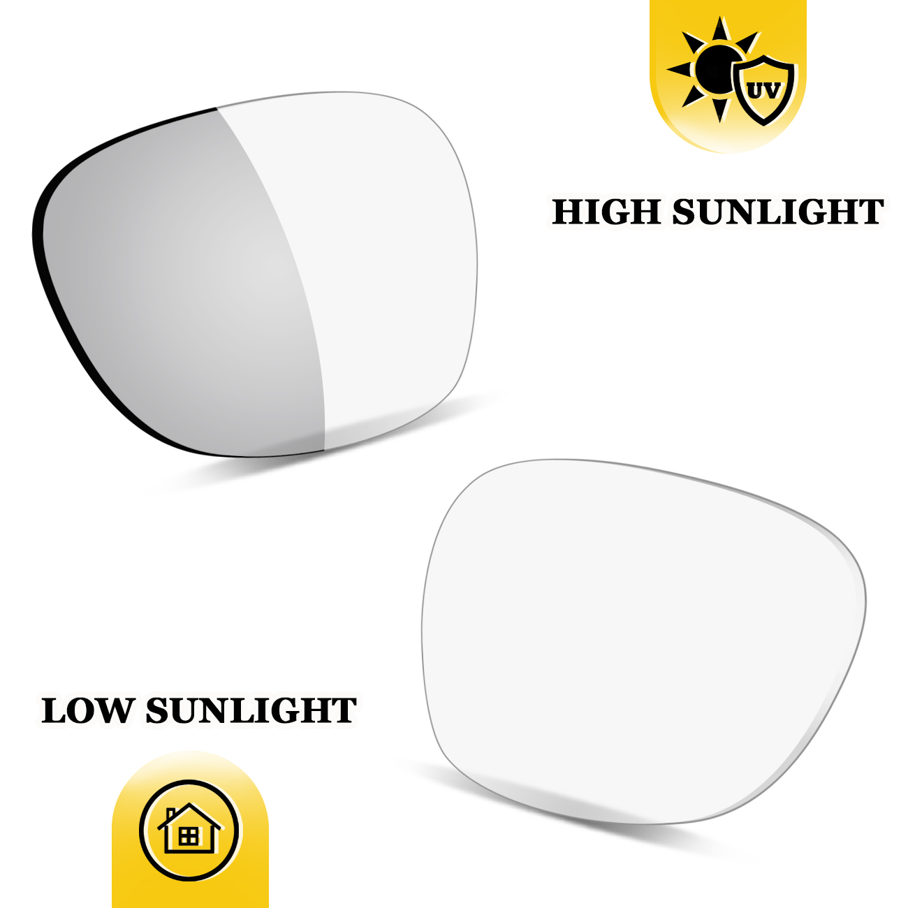 Fotochromatische premium vervangingslenzen voor meta wayfarer (gen 1) rw4006 ( gen 2) rw4012 50mm ai-brillen – niet-gepolariseerd): Donkerpaars