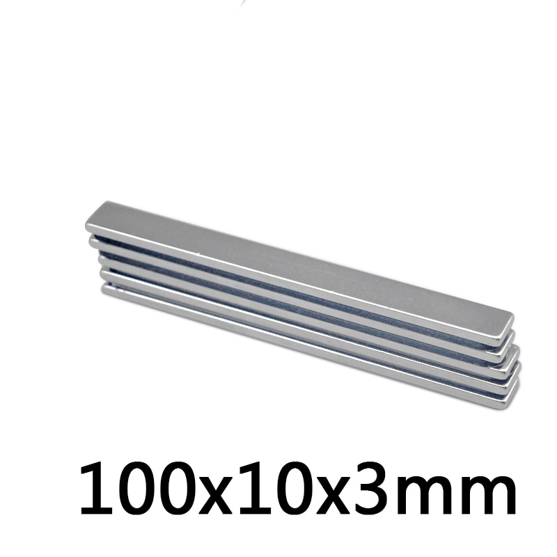 2 stks/partij N35 Rechthoekige magneet 100*10*3mm Super Sterke Neodymium magneet 100 MM X 10 MM X 3 MM NdFeB magneten