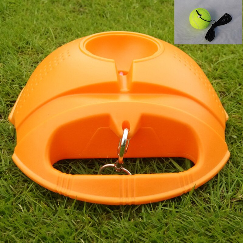 Avancerad enkel tennis träningsenhet med tennis för självlärande tennis rebound träning special gummiband för träning: Orange med boll