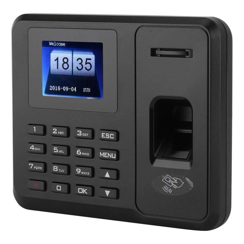 Tarjeta de Identificación de huellas dactilares, dispositivo de tiempo de asistencia independiente con USB, pantalla TFT LCD de 2,4 pulgadas, contraseña, reconocimiento de tarjetas, 110 V, 270V