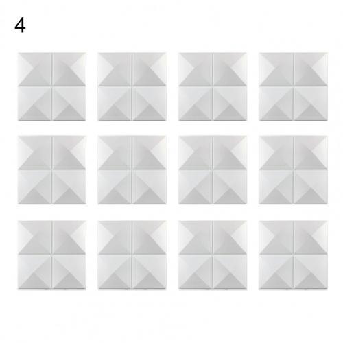 12Pcs Durable Lightweight Anti-scratch Eco-friendly Fire Resistant PVC 3D Wall Panel 3D Wall Panel for Living Room: 4