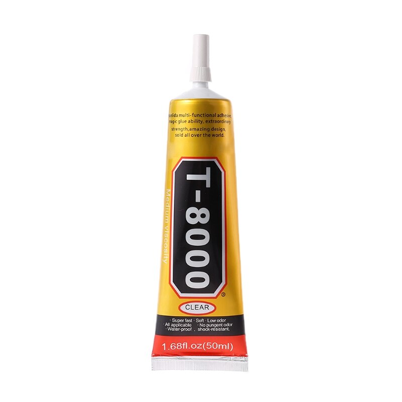 T8000 självhäftande glas pekskärm lcd panel ram fixeringslim 50ml 28ge