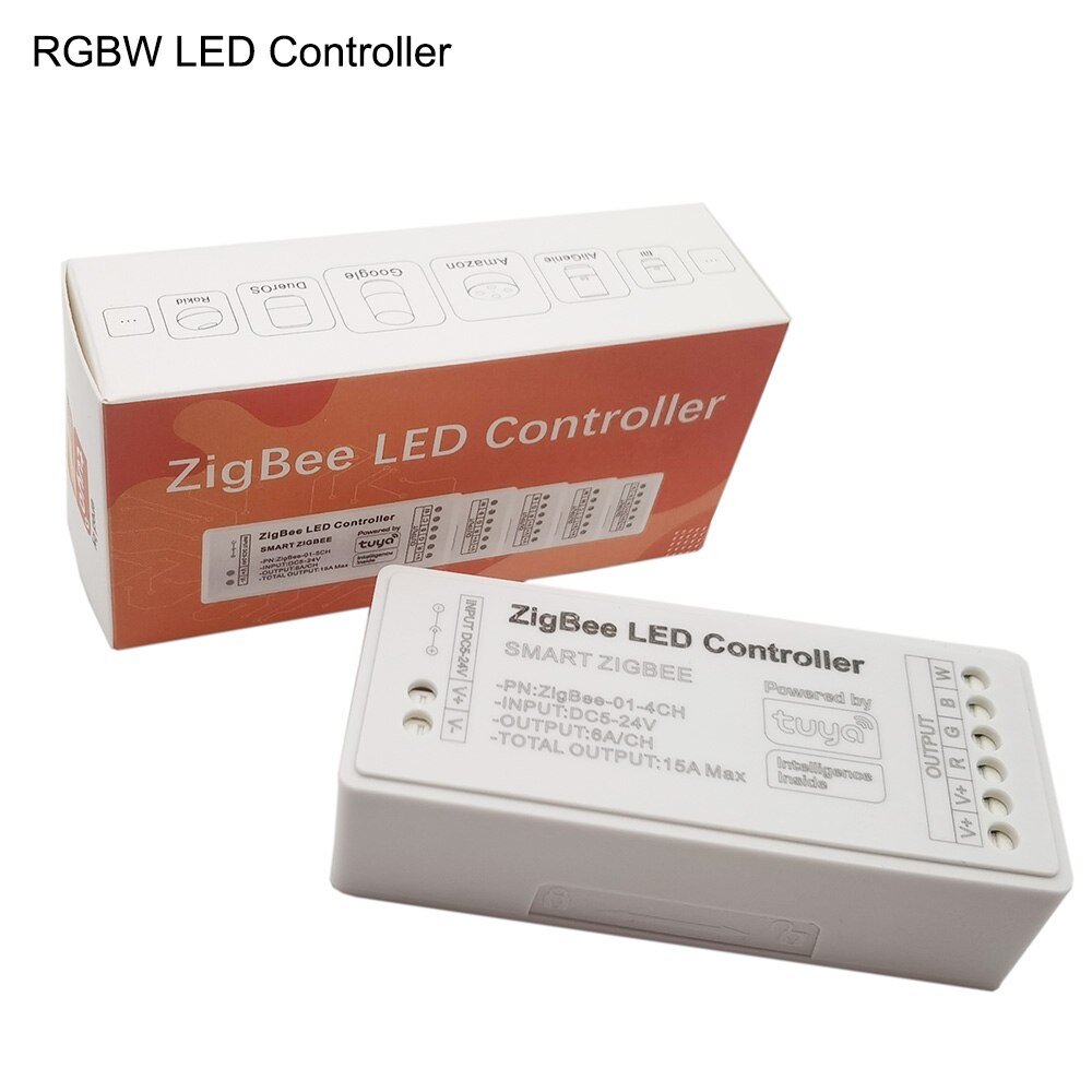 DC5-24V Smart TUYA Zigbee APP controller Single Color CCT RGB RGBW RGB+CCT Light Strip Timing Controller For 5050 5630 led strip: RGBW