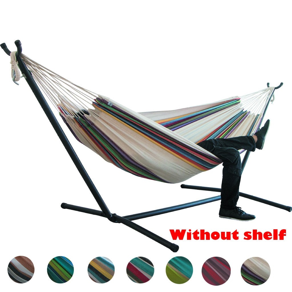 Hamacas dobles individuales para interiores, durabilidad cómoda, tumbona colgante a rayas, lona gruesa, hamaca grande para silla al aire libre