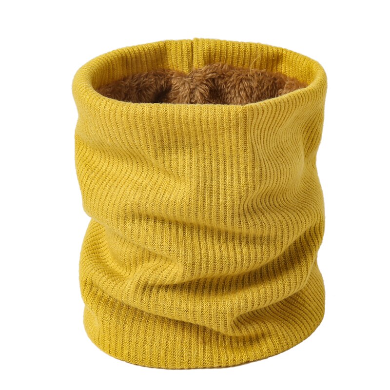 hiver femmes écharpe tricot foulard dame foulards anneau femme foulard cachemire imitation peluche hommes masque col écharpes: Yellow