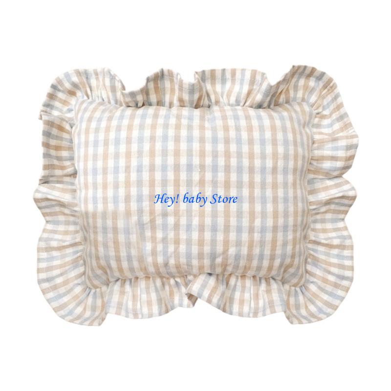 Q1FE Nordic Summer Baby Soothing Pillow Small Square Pillow Back Support Cushion Sleep Pillow Feature Not Removable: Blue
