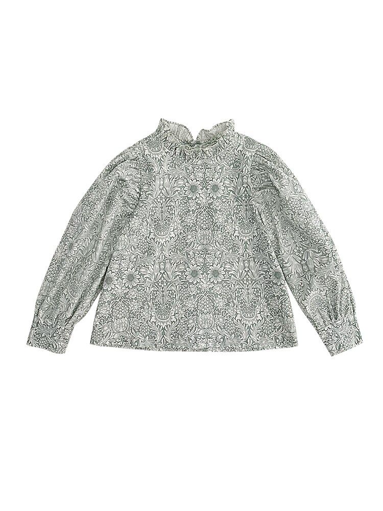 Meisjes lente en herfst katoenen bloemen houten oortjes onderkant shirt babykleding kinderen eenvoudig baby's lange mouwen top