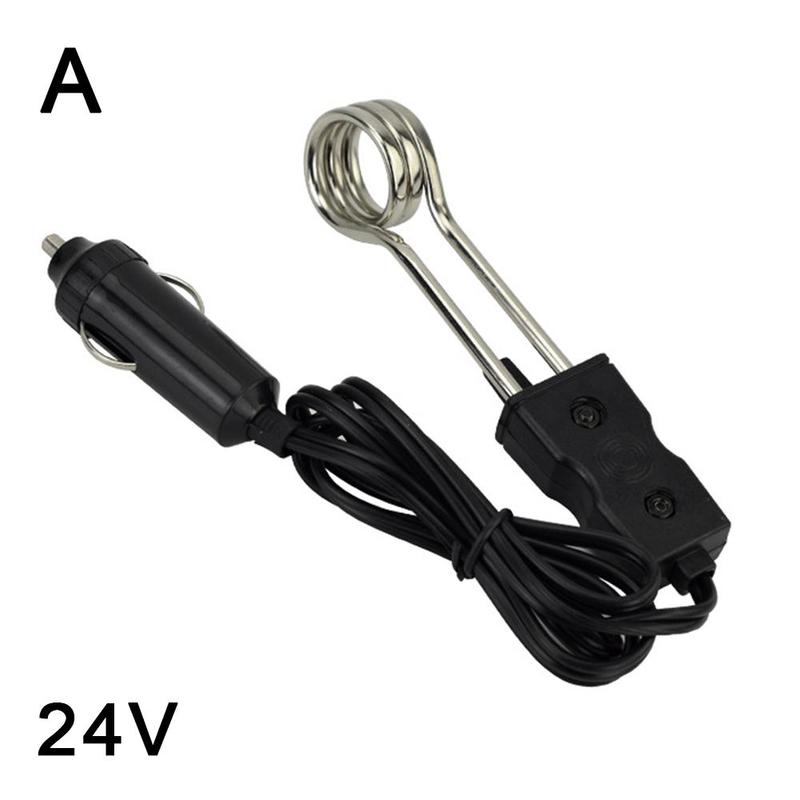 12v 24v bærbar elbil vandvarmer til rejser camping picnic mini kedel vand kaffe nedsænkning rejse: 24v